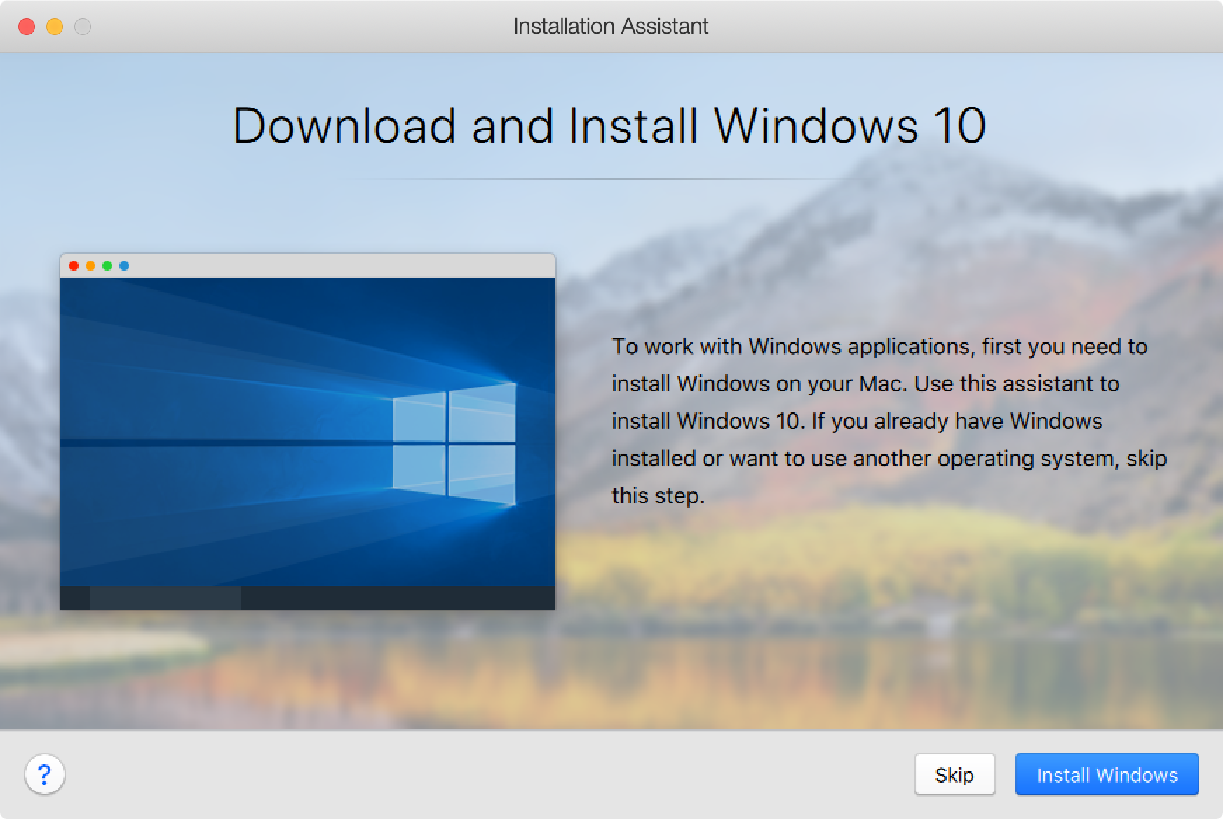 Run windows application on mac